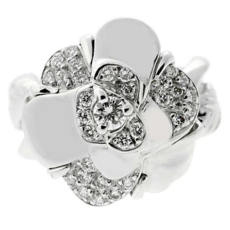 chanel diamond flower ring|Chanel flower rings for sale.